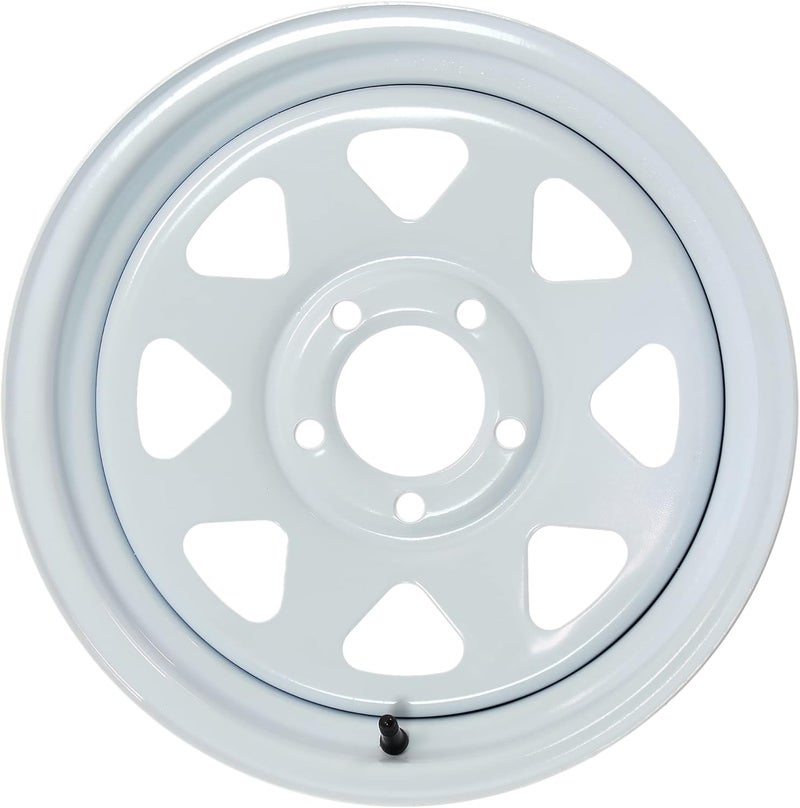 eCustomRim جنط عجلة مقطورة 15X5 15" 5 مسمار على 4.5" مركز أبيض سبوك - Image 1
